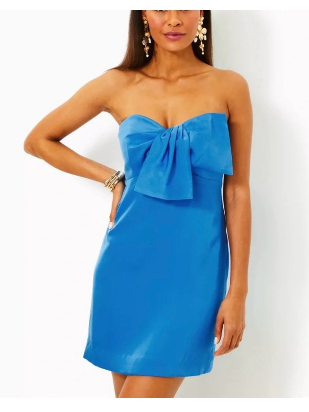 Lilly Pulitzer Carlynn Strapless Blue Dress with Bow NWT Size 2